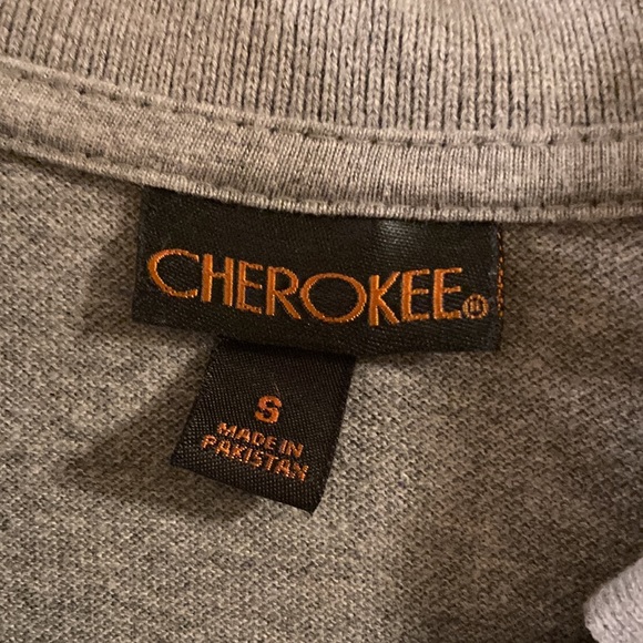 Mens Small GREY HEATHER CHEROKEE 100% Cotton Button down short sleeve SHIRT - Picture 2 of 3